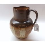 A Doulton Lambeth Stoneware Jug, produced for Queen Victoria's Diamond Jubilee, 7 1/2" high    35-