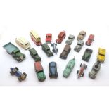 A box containing a small collection of assorted mostly Dinky Vehicles to include: Austin Vanguard,