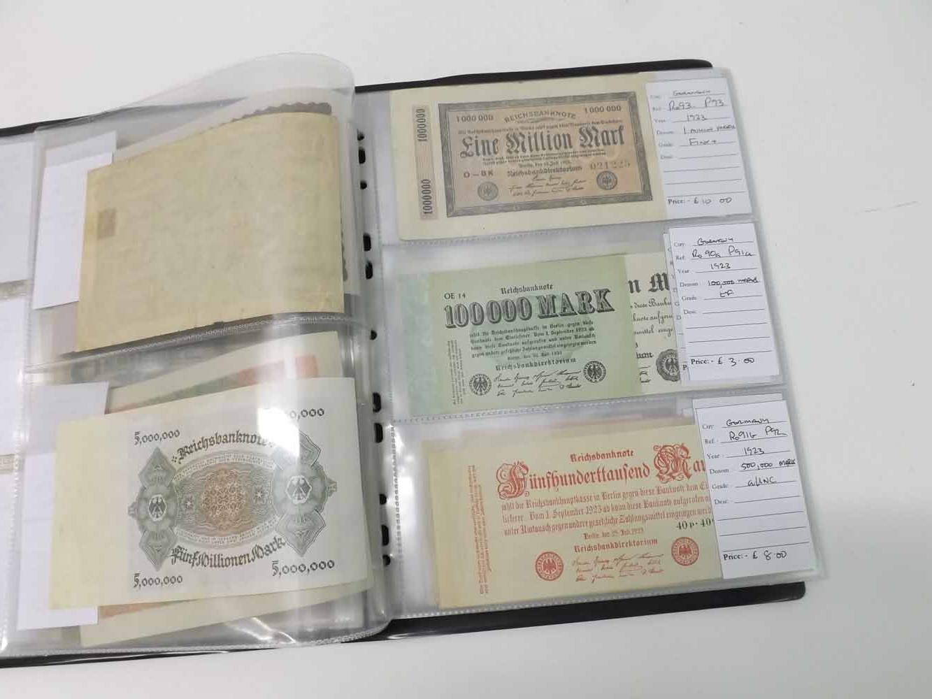 Album collection of 60+ German bank notes circa 1918-44   350-400