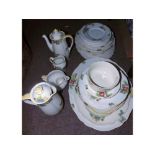 Quantity of Royal Doulton Minden tablewares comprising Coffee Pot, Hot Water Jug, Cream Jug, Sugar