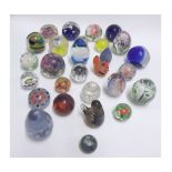 A collection of twenty-five various Paperweights all inset with floral/animal designs etc