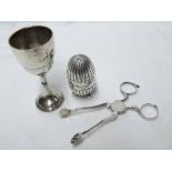 Mixed lot comprising pair of early Georgian Sugar Scissors of usual form, with concealed hinge and