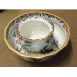 A Masons Ironstone Toilet Bowl and matching Chamber Pot (handle on pot missing), decorated with an