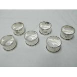 Set of six Edward VII Napkin rings of plain circular form, each engraved with a monogram and