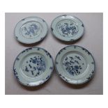 A collection of four various Nankin Circular Plates, typically decorated in underglaze blue with