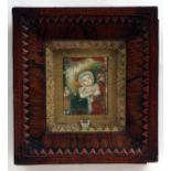 ENGLISH SCHOOL (18TH/19TH CENTURY) Memorial Miniature of Young Girl Seated at a Table oil on