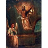 RUSSIAN SCHOOL, (18TH/19TH CENTURY)The Resurrection of Christ Icon oil on panel 12 x 9ins unframed