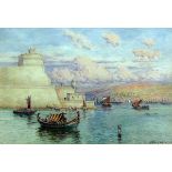 WILLIAM WOODHOUSE (1867-1939, BRITISH) Arabian Port Scene watercolour, signed lower right 8 1/2 x 12