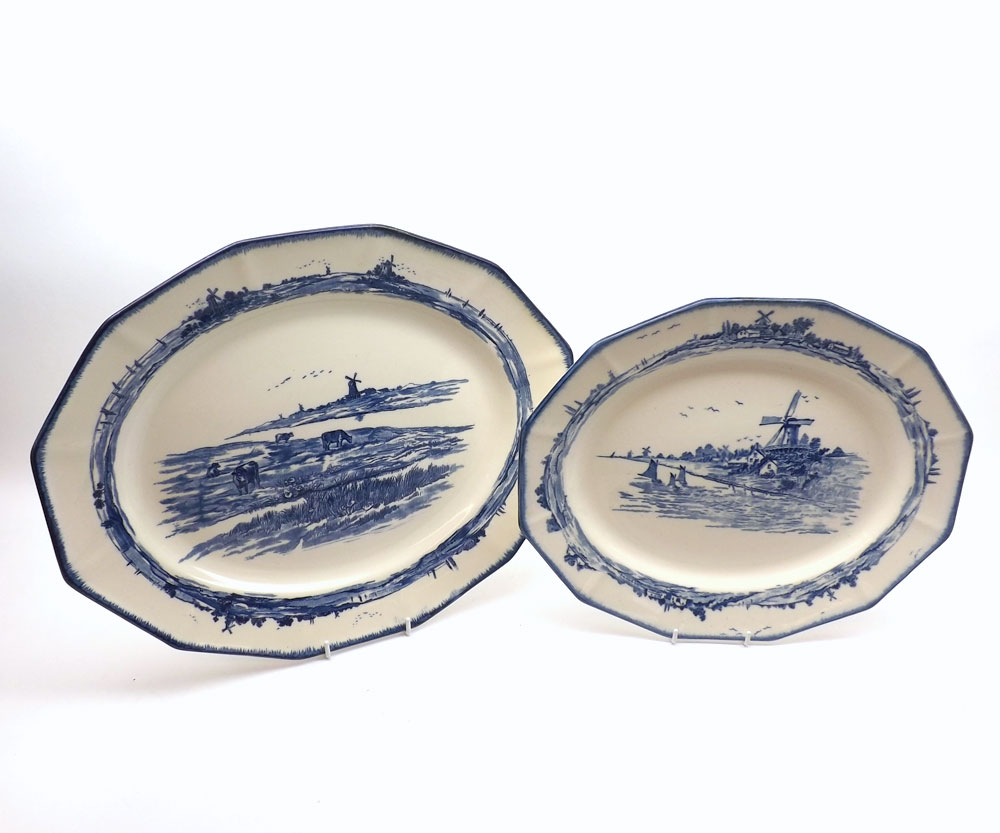 Two Royal Doulton Norfolk pattern Meat Plates, largest 15 ½” wide (2)