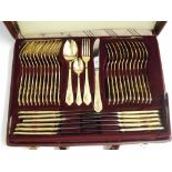 A modern cased Besteck Solingen Gold Plated Canteen of Cutlery