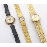 A Mixed Lot comprising: three various Gold Plated Ladies Dress Watches, various dates and makers (3)