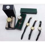 A Mixed lot comprising five various wrist watches including Sekonda and Constant, various makers, (