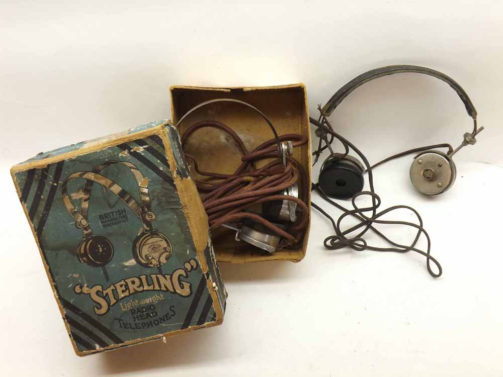 A pair of “Sterling” Lightweight Radio Head Telephones in original box, together with a further