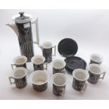 A Portmeirion Magic City pattern Coffee Set designed by Susan Williams-Ellis, comprising: Coffee