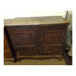 18th or early 19th Century Oak and Mahogany banded Mule Chest of typical form fitted with two