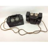Two Vintage Black Bakelite cased Field Telephones, one marked “Set F Mk II TMC” the other “Set F