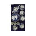 A Mixed Lot of various late 18th/early 19th Century English New Hall Blue Printed Wares in Trench