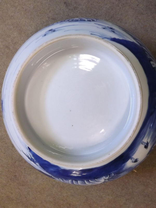 An 18th Century Chinese Bowl of tapering circular form, painted in underglaze blue with a Chinese - Image 5 of 5