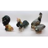 A mixed lot of 20th Century Continental birds comprising a pair of Partridges raised on a plinth