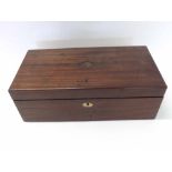 19th Century Mahogany Writing Box of rectangular form, the interior with faux leather writing