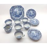 Quantity of Spode blue Italian Table wares comprising octagonal Dish, Milk Jug and two Sugar Basins,