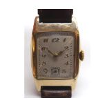 A second quarter of 20th Century 9ct Gold Gentleman’s wristwatch, Buren, “Eldis”, the Swiss jewelled