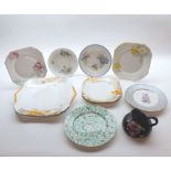 A Mixed Lot of Shelley Table Wares comprising: two double-handled Sandwich Plates, ten Saucers and a