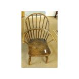 Small 19th Century Elm seated stick back child’s Chair, (repaired) 11” wide