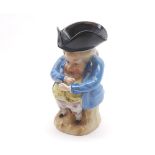 Late 19th or early 20th Century Continental Toby Jug modelled as a gent in tricorn hat, 6 ¾” high