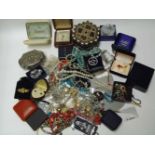 Large collection of assorted costume jewellery including necklaces, brooches, earrings, etc