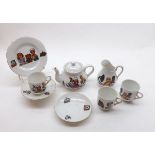 Czechoslovakian Victoria made Child’s Tea Service, comprising Tea Pot, Milk Jug, three Cups, two