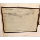 OWERS TO DUNGENESS, Admiralty litho Sea Chart, 1918, approx size 30" x 42", f/g