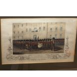 Two 19th Century hand col'd engrd Military prints, "Her Majesty taking leave of the Fusilier