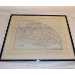 R CREIGHTON: NORFOLK, engrd outline hand col'd map, circa 1851, approx 9 1/2" x 12 1/2", f/g