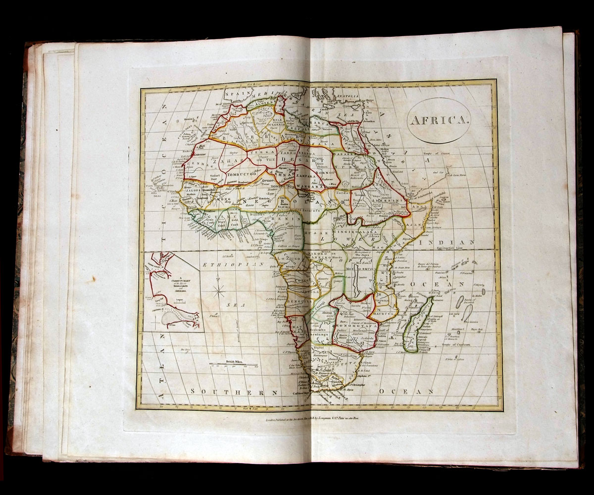 CLEMENT CRUTTWELL: THE NEW UNIVERSAL GAZETTEER [1808], Atlas vols, 28 hand col'd engrd dble pge maps