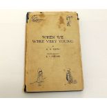 ALAN ALEXANDER MILNE: WHEN WE WERE VERY YOUNG, ill E H Shepard, 1924, 1st edn, orig cl gt soiled d/w