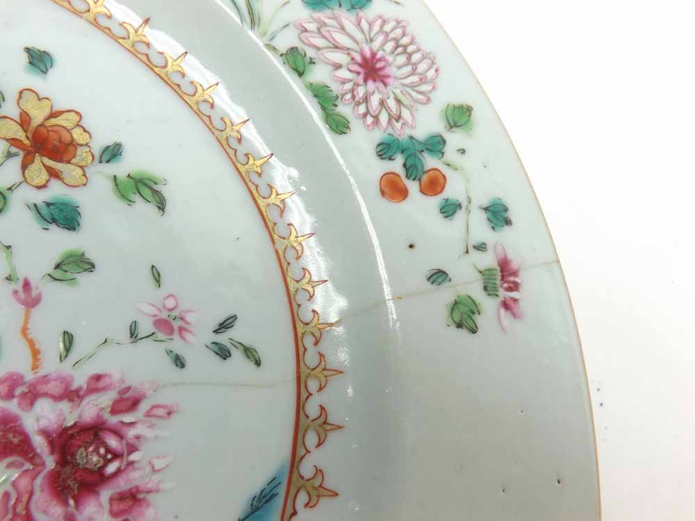 A pair of Chinese Circular Plates, typically decorated in famille rose and verte etc, with central - Image 5 of 8