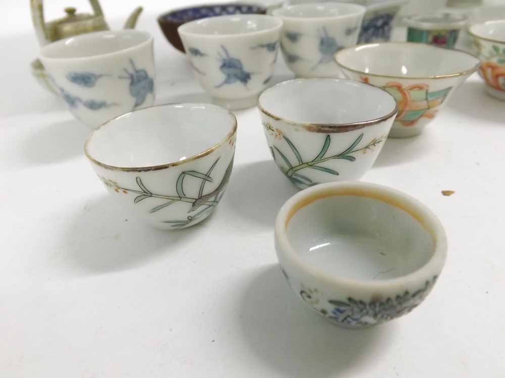 A Mixed Lot of various Miniature Oriental Tea Ware, comprises various Tea Bowls and Saucers, - Image 2 of 12