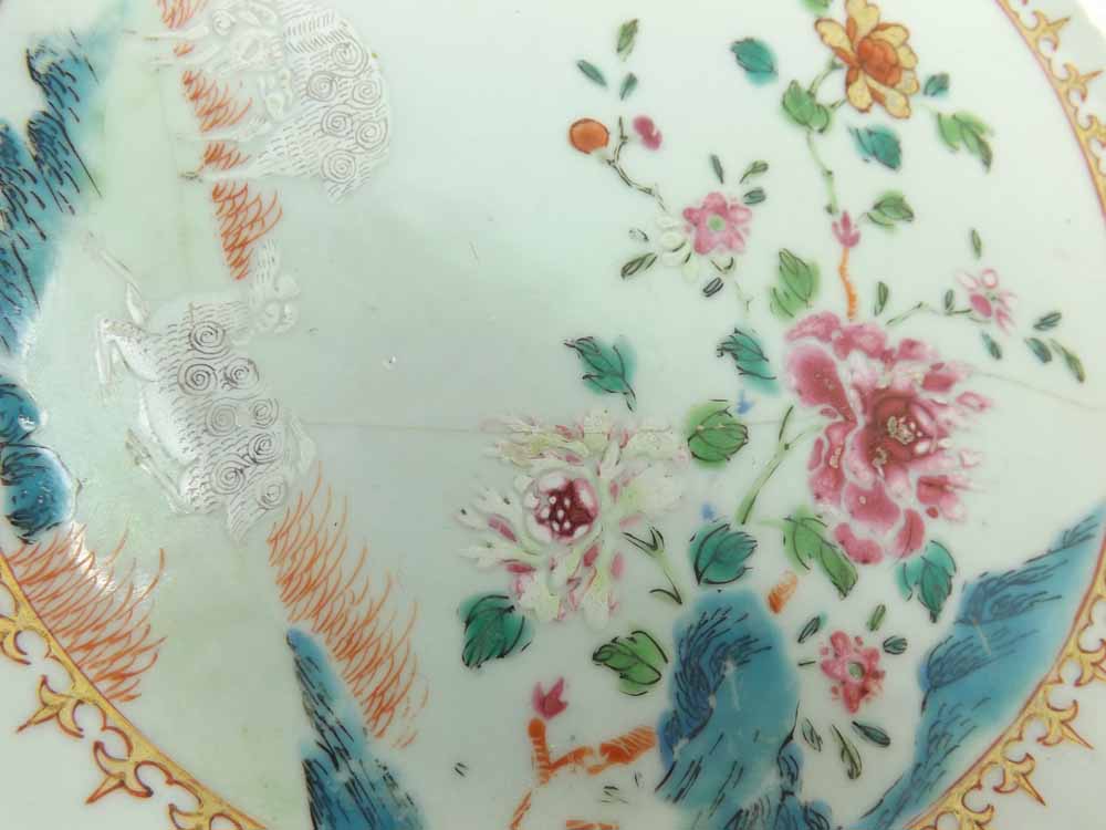 A pair of Chinese Circular Plates, typically decorated in famille rose and verte etc, with central - Image 6 of 8