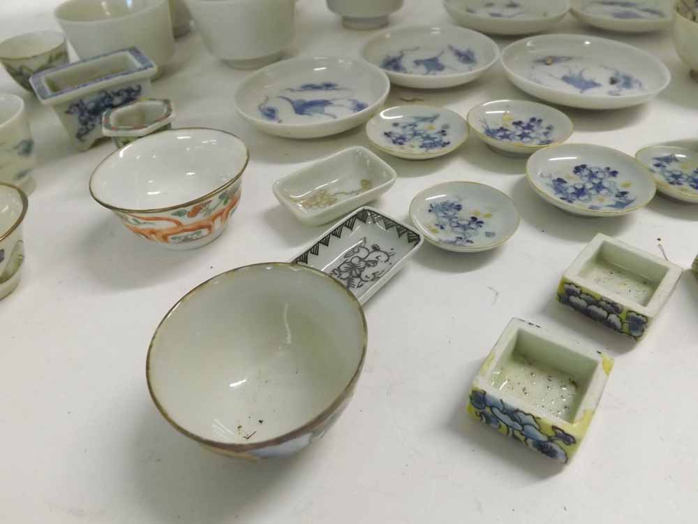 A Mixed Lot of various Miniature Oriental Tea Ware, comprises various Tea Bowls and Saucers, - Image 5 of 12