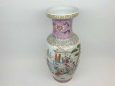 A Chinese Baluster Vase, well-painted in colours with an all over scene of figures in a punt and