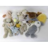 A large box containing a quantity of assorted Teddy bears and soft toys of mixed make and