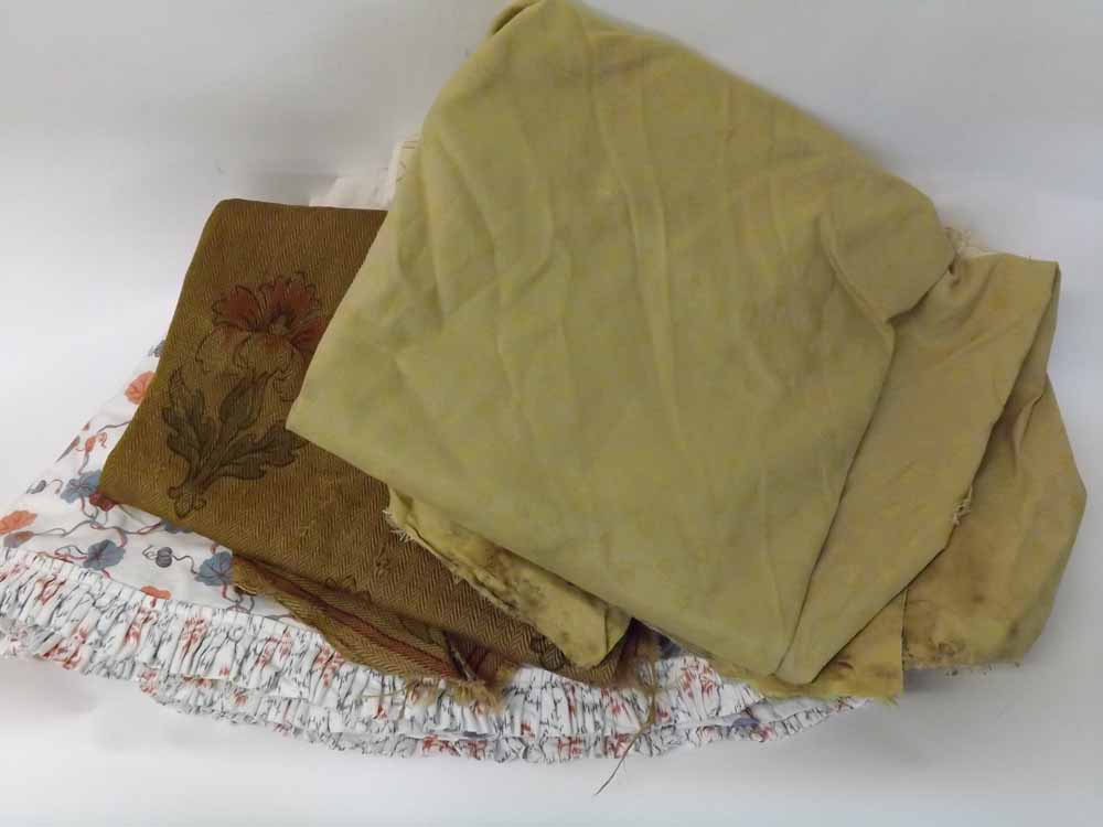 A suitcase and a box containing a large quantity of assorted vintage textiles to include French - Image 6 of 6