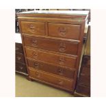 20th Century Oriental Hardwood Chest, fitted with two short and four full width graduated drawers on