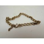 Hallmarked 9ct Gold flattened curb link Bracelet, 6gms