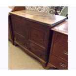 18th or early 19th Century Oak and Mahogany banded Mule Chest of typical form fitted with two