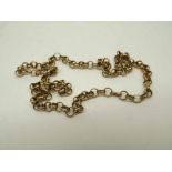 Hallmarked 9ct Gold Belcher link Neck chain, 42cms long, weight 10gms
