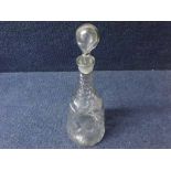 A 19th Century Clear Glass Decanter, of tapering circular form, decorated with star-cut detail,