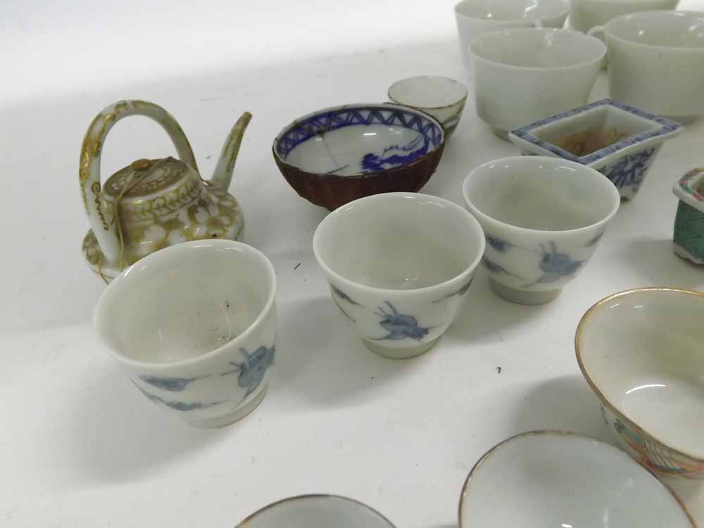 A Mixed Lot of various Miniature Oriental Tea Ware, comprises various Tea Bowls and Saucers, - Image 3 of 12