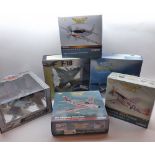 A collection of eight Aviation Models to include: Corgi Boeing 707-327C limited edition, a Motor Max